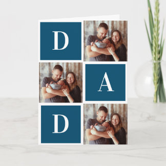 Cartão Dia dos Pais Colagem de Fotos Moderna PAPAI