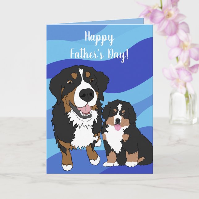Cartão Dia dos Pais com Bernese Mountain Dog  (Orquídea)