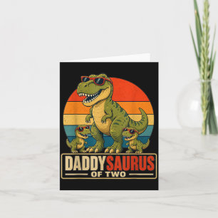 Cartão Dia dos Pais Daddysaurus Pai de Dois Família de Di