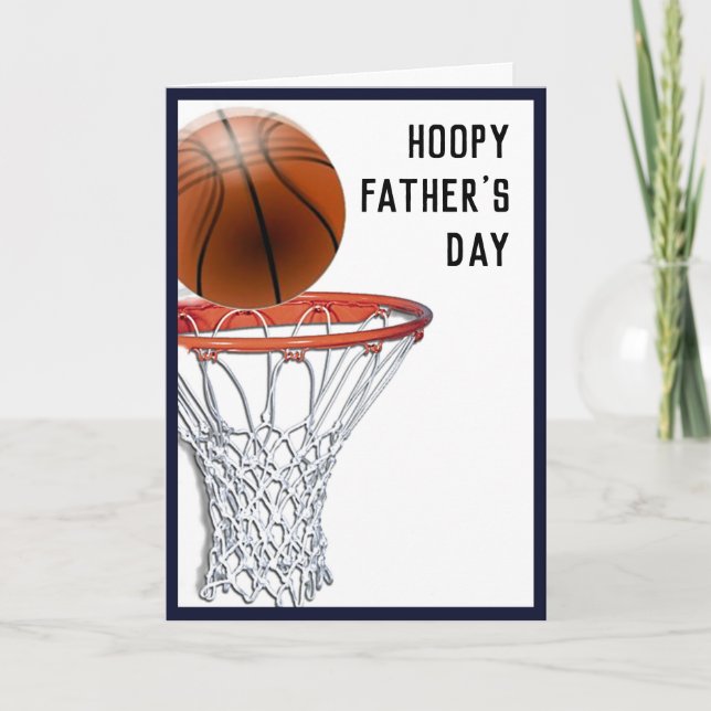 Cartão Dia dos Pais de Basquete Divertido (Frente)