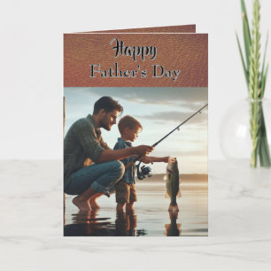 Cartão Dia dos Pais / Feriado de Pesca com o Papai