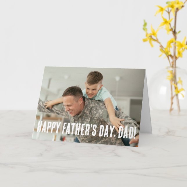 Cartão Dia dos Pais Foto Personalizada Herói do Papai (Flor Amarela)