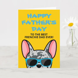 Cartão Dia dos Pais Frenchie Blue Merle Bulldog Francês