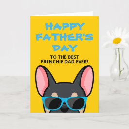 Cartão Dia dos Pais Frenchie Bulldog Francês Preto e Bege