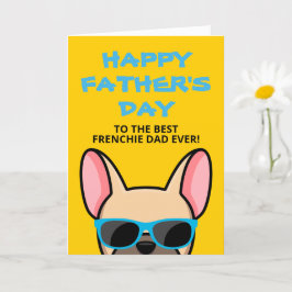 Cartão Dia dos Pais Frenchie Fawn Bulldog Francês