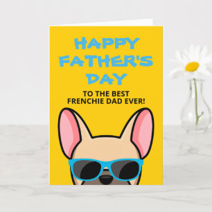 Cartão Dia dos Pais Frenchie Fawn Bulldog Francês