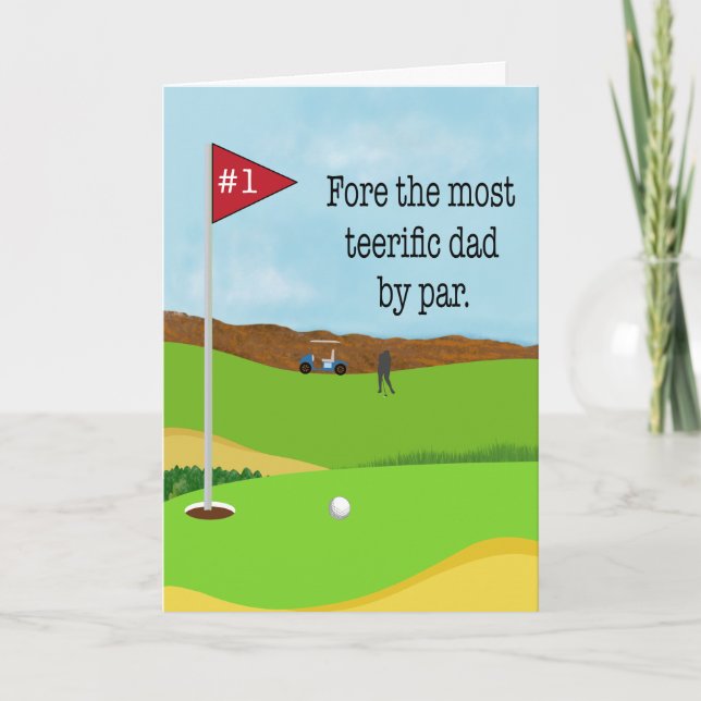 Cartão Dia dos Pais Humor de Golfe Pun (Frente)