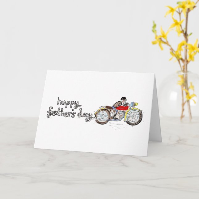 Cartão Dia dos Pais Motociclista (Flor Amarela)