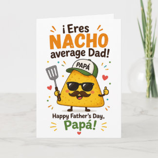 Cartão Dia dos Pais Nacho Médio Pai Bilíngue Divertido