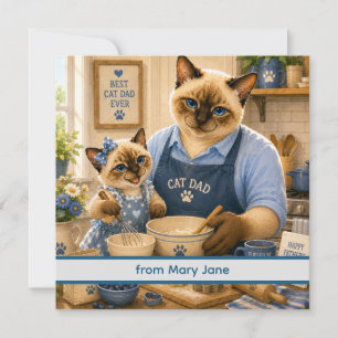 Cartão Dia dos Pais para Amantes de Gatos Pai de Gato