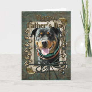 Cartão Dia dos pais - patas de pedra - Rottweiler -