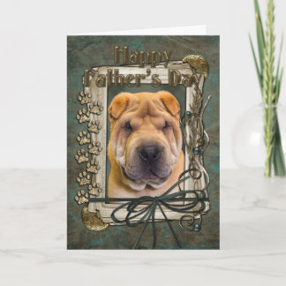 Cartão Dia dos pais - patas de pedra - Shar Pei