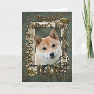 Cartão Dia dos pais - patas de pedra - Shiba Inu