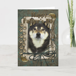 Cartão Dia dos pais - patas de pedra - Shiba Inus - Yasha