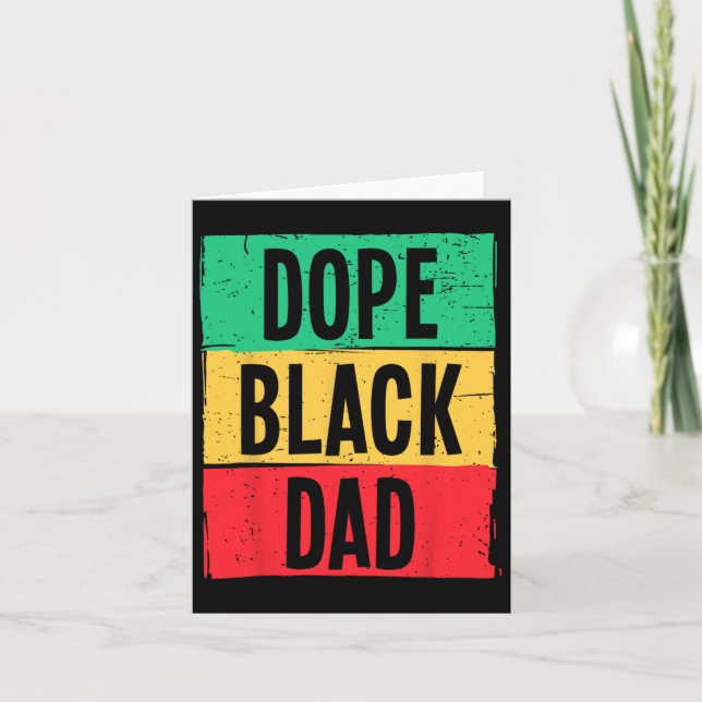 Cartão Dia dos Pais Preto Droga Juneteenth História Seg (Frente)