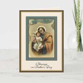 Cartão Dia dos Pais Religioso Oração Vintage de São José