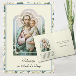 Cartão Dia dos Pais Religioso Oração Vintage de São José