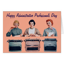 Dia dos Profissionais Administrativos Retro Feliz