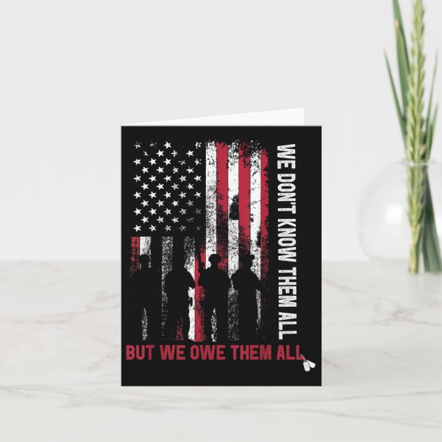 Cartão Dia dos Veteranos 2022 Não os Conhecemos a Todos,  (Frente)