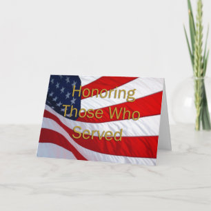 Cartão Dia dos Veteranos Honrando aqueles que Serviram