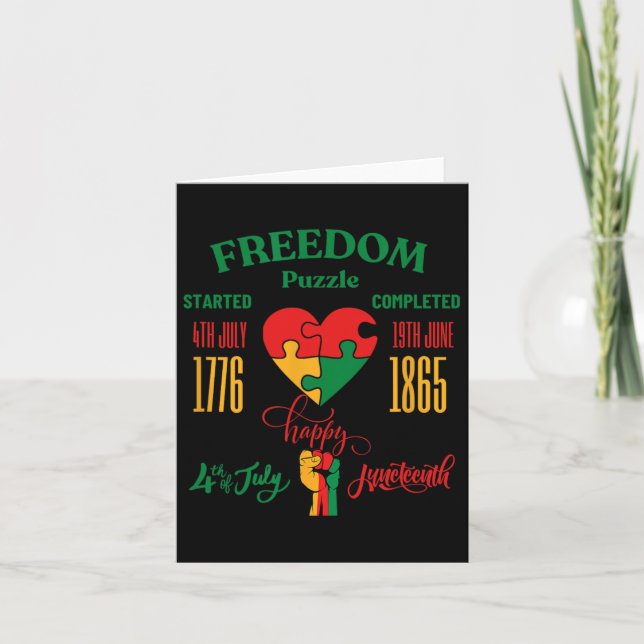 Cartão Dia dos Veteranos Juneteenth e 4 de Julho  (Frente)