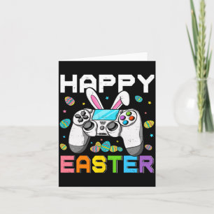 Cartão Dia feliz da Páscoa de jogos de vídeo de coelho ga