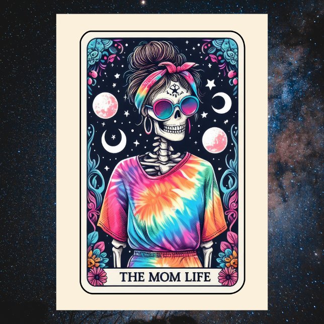Cartão Dia Feliz das Mães Esqueleto Mãe Vida Tarot (Happy Mother's Day Skeleton Mom Life Tarot Card
)