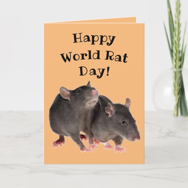 Cartão Dia feliz do rato do mundo! - 4 de abril (Frente)
