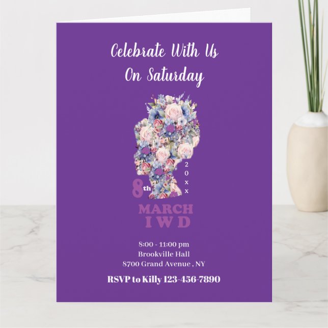 Cartão Dia Internacional da Mulher 2025: Celebrar a Femin (Frente)