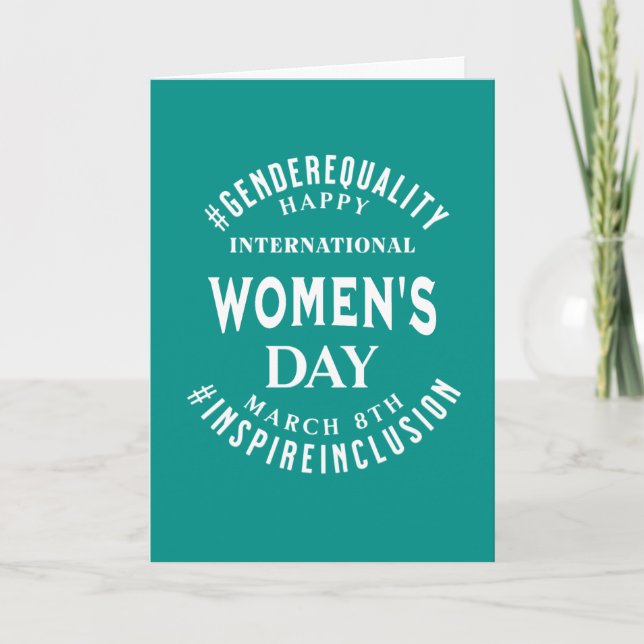 Cartão Dia Internacional da Mulher | 8 de Março Igualdade (Frente)