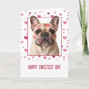 Cartão Dia Mais Doce Bulldog Francês com Beijos