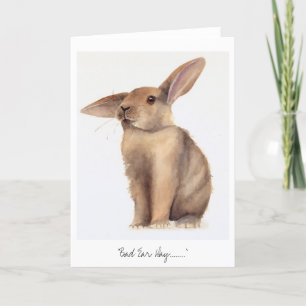 Cartão Dia mau da orelha pintado na Aquarela