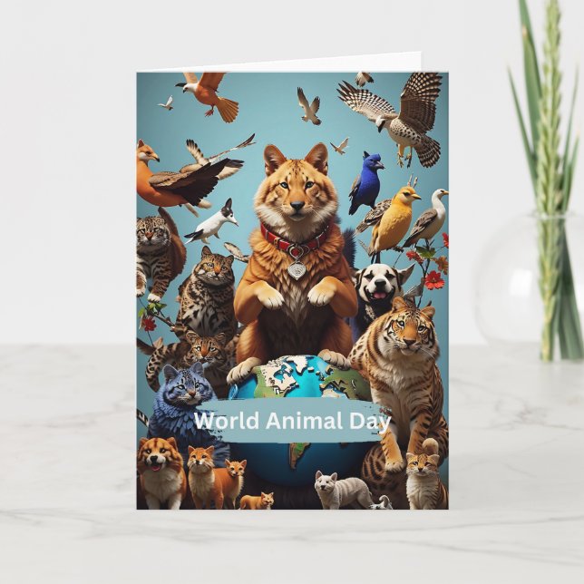 Cartão Dia Mundial dos Animais (Frente)