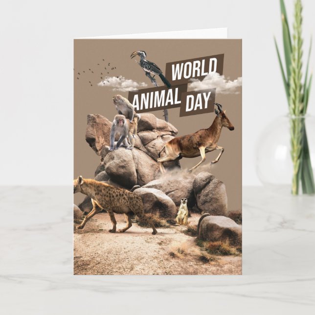 Cartão Dia Mundial dos Animais (Frente)