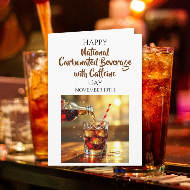 Cartão Dia Nacional da Bebida com Cafeína | 19 de novembr (Criador carregado)