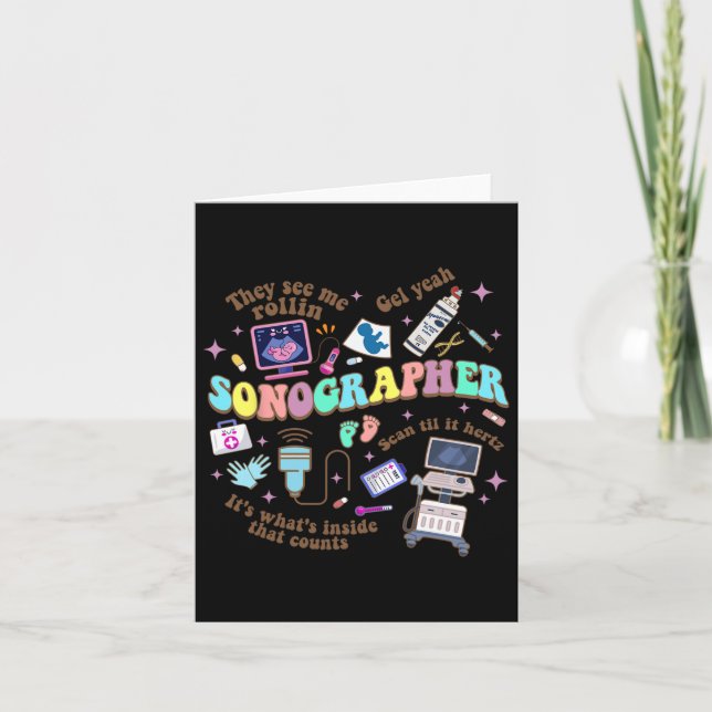 Cartão Dia Nacional da Enfermeira Ultrasom Tech Sonograph (Frente)