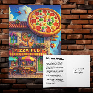 Cartão Dia Nacional da Pizza Feriados engraçados de com