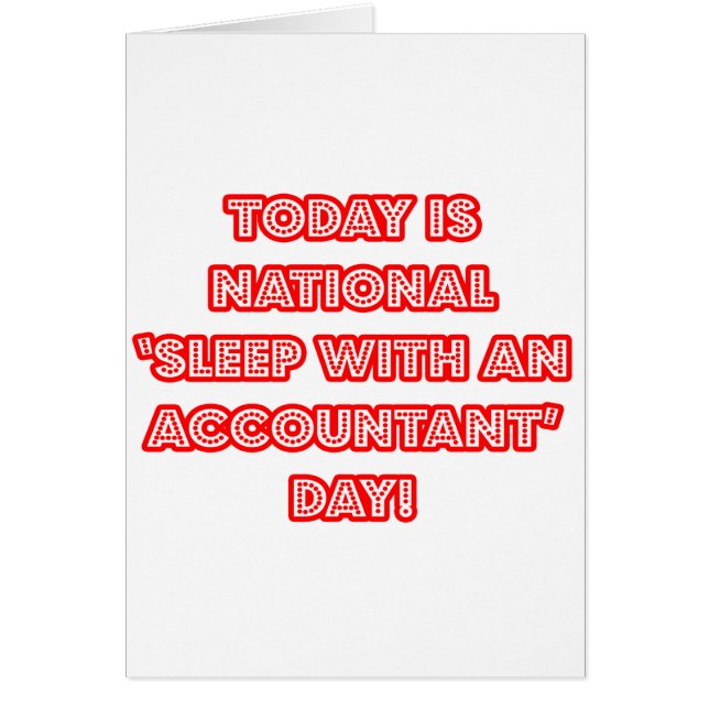 Cartão Dia Nacional de "Dormir com um Contador" (Frente)