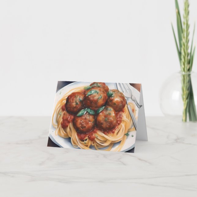 Cartão Dia Nacional de Espaguete C - 4 de Janeiro - Aquar (Frente)