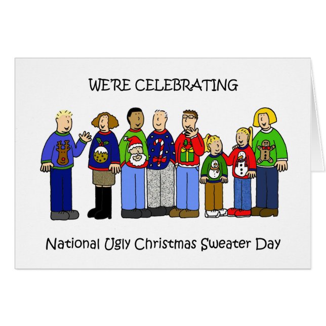 Cartão Dia Nacional do Suor de Natal Feio (Frente Horizontal)