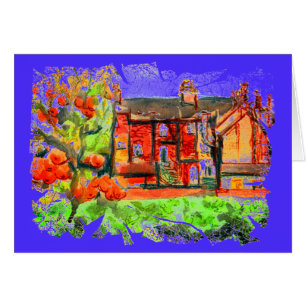 Cartão Dia quente do outono em Newtown, Powys, País de Ga