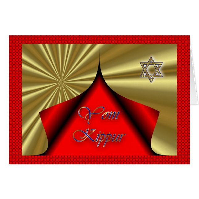 Cartão Dia santamente de jejum do judaísmo do feriado (Frente Horizontal)