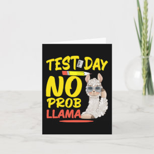 Cartão Dia sem Prob-llama Llama Professor & Teste de