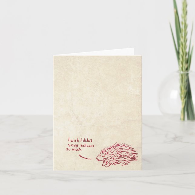 Cartão Dia Triste para um Porcupine (Frente)