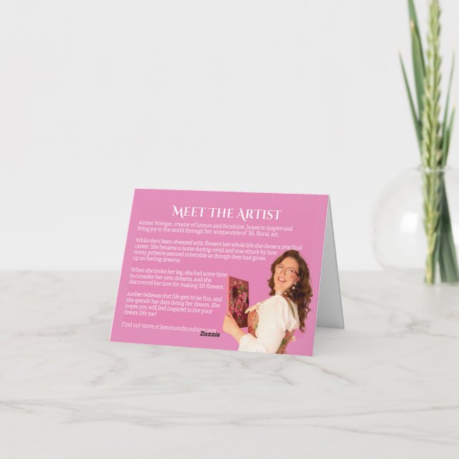 Cartão "Dia Úmido" para pintura de girassol (Verso)