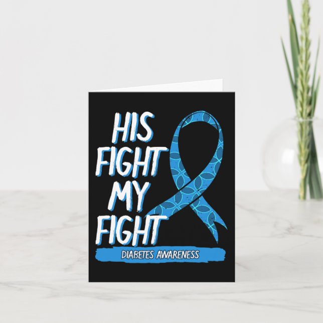 Cartão Diabetes Consciência Azul Luta Fita DM Diabetes G (Frente)