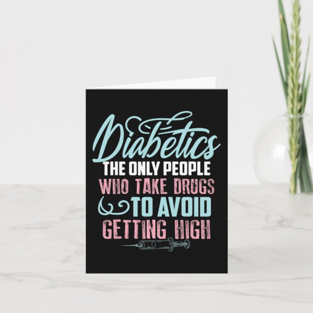 Cartão Diabetes Divertidos Dão Presente Garoto Diabético  (Frente)