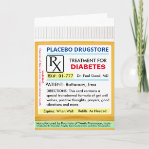 Cartão DIABETES RX Prescrição para o Health Get Good Card