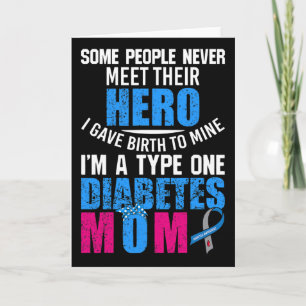 Cartão Diabetes Tipo 1 Mãe Mãe Mãe T1d Sensibilização Dia