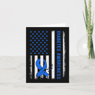 Cartão Diabetes Tipo 1 Sensibilização Americana Flag Blue